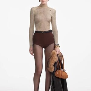 NEW Self portrait gold lurex knit top